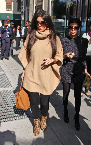 Kim Kardashian’s Poncho and Leopard Booties - So Say You